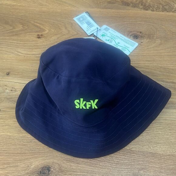 NWT SKFK Ude Kokomo Blue Green Bucket Hat Reversible Eco Vero One Size - Picture 6 of 9
